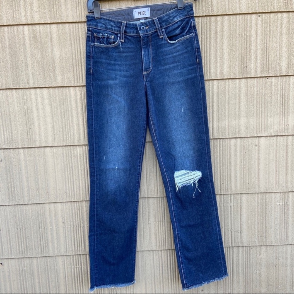 PAIGE | Jacqueline straight frayed hem jeans